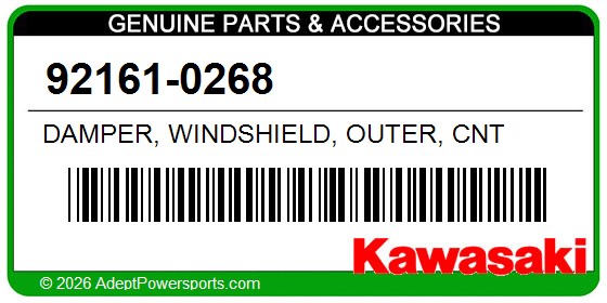 Kawasaki 92161-0268 Damper, Windshield, Outer, Cnt