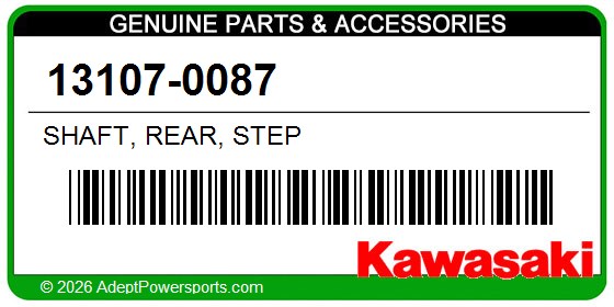 Kawasaki 13107-0087 Shaft, Rear, Step