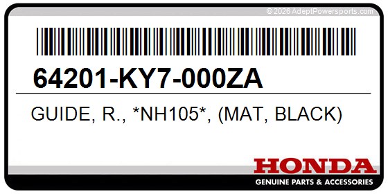 Honda 64201-KY7-000ZA Guide, R., *Nh105*, (Mat, Black)