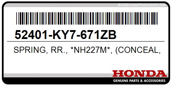 Honda 52401-KY7-671ZB Spring, Rr., *Nh227m*, (Conceal, White)