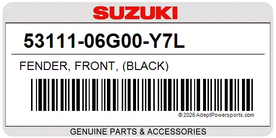 Suzuki 53111-06G00-Y7L Fender, Front, (Black)
