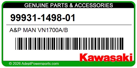 Kawasaki 99931-1498-01 A&P Man Vn1700a/B