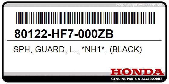 Honda 80122-HF7-000ZB Sph, Guard, L., *Nh1*, (Black)