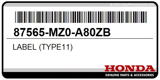 Honda 87565-MZ0-A80ZB Label (Type11)
