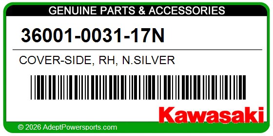 Kawasaki 36001-0031-17N Cover-Side, Rh, N.Silver