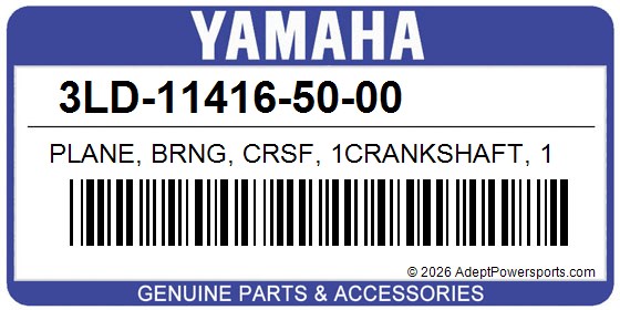 Yamaha 3LD-11416-50-00 Plane, Brng, Crsf, 1Crankshaft, 1