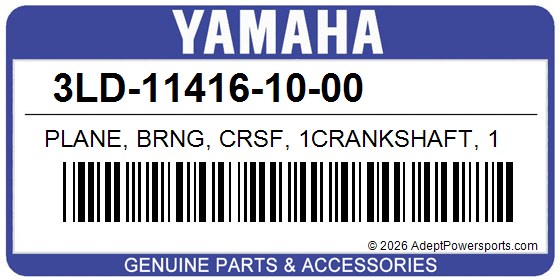 Yamaha 3LD-11416-10-00 Plane, Brng, Crsf, 1Crankshaft, 1