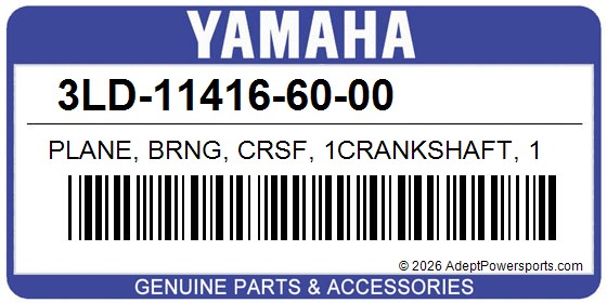 Yamaha 3LD-11416-60-00 Plane, Brng, Crsf, 1Crankshaft, 1