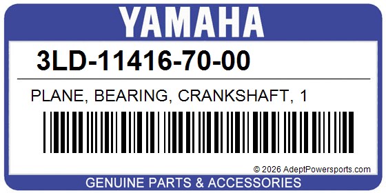 Yamaha 3LD-11416-70-00 Plane, Bearing, Crankshaft, 1