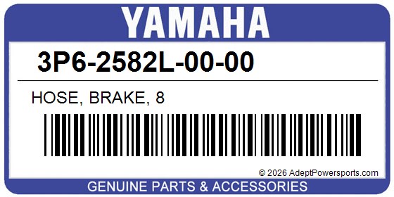 Yamaha 3P6-2582L-00-00 Hose, Brake, 8