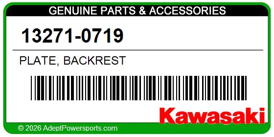 Kawasaki 13271-0719 Plate, Backrest