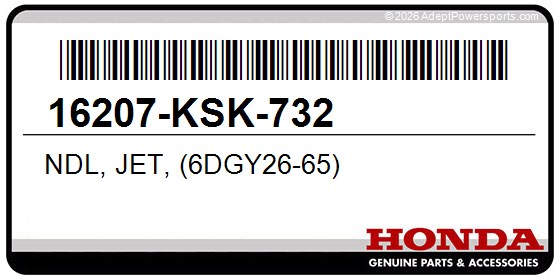 Honda 16207-KSK-732 Ndl, Jet, (6Dgy26-65)
