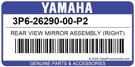 Yamaha 3P6-26290-00-P2 Rear View Mirror Assembly (Right)