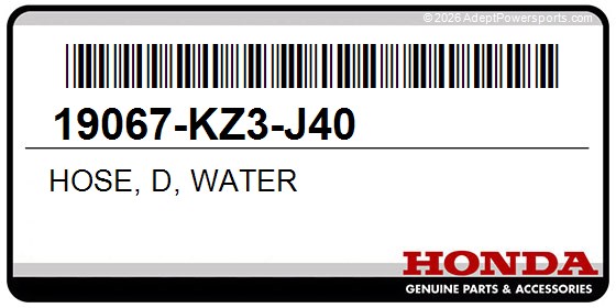Honda 19067-KZ3-J40 Hose, D, Water