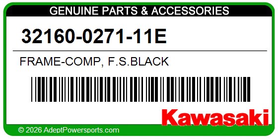 Kawasaki 32160-0271-11E Frame-Comp, F.S.Black