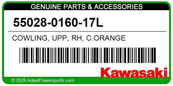 Kawasaki 55028-0160-17L Cowling, Upp, Rh, C.Orange