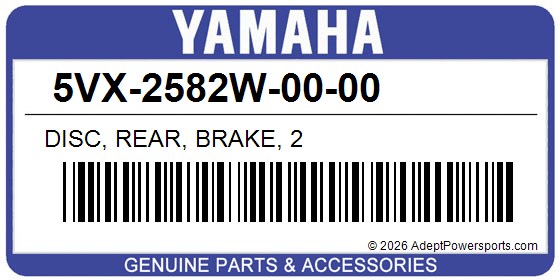 Yamaha 5VX-2582W-00-00 Disc, Rear, Brake, 2