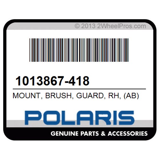 Polaris 1013867-418 Mount, Brush, Guard, Rh, (Ab)