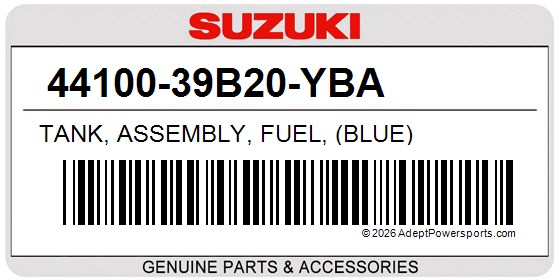 Suzuki 44100-39B20-YBA Tank, Assembly, Fuel, (Blue)