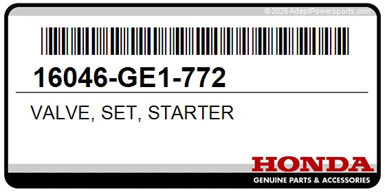 Honda 16046-GE1-772 Valve, Set, Starter