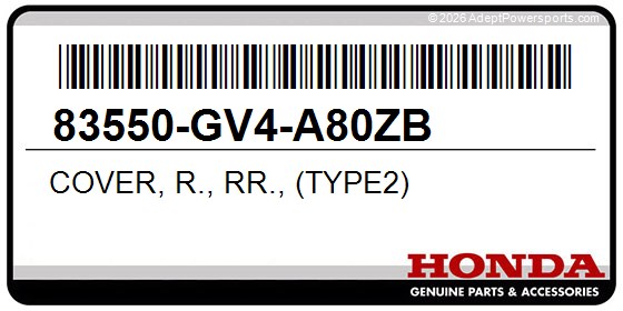 Honda 83550-GV4-A80ZB Cover, R., Rr., (Type2)