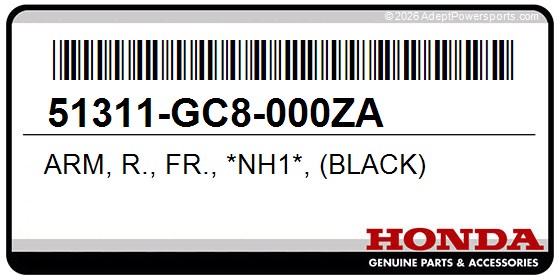 Honda 51311-GC8-000ZA Arm, R., Fr., *Nh1*, (Black)