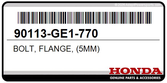 Honda 90113-GE1-770 Bolt, Flange, (5Mm)