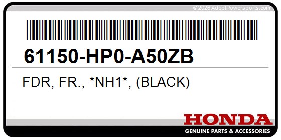 Honda 61150-HP0-A50ZB Fdr, Fr., *Nh1*, (Black)