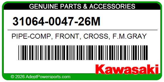 Kawasaki 31064-0047-26M Pipe-Comp, Front, Cross, F.M.Gray