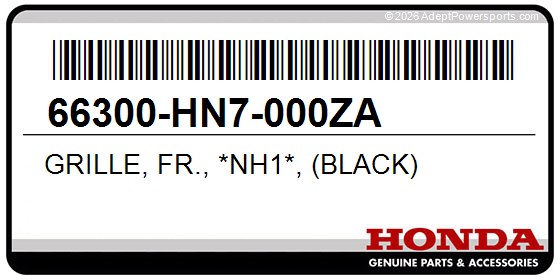 Honda 66300-HN7-000ZA Grille, Fr., *Nh1*, (Black)