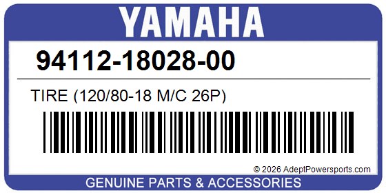 Yamaha 94112-18028-00 Tire (120/80-18 M/C 26P)