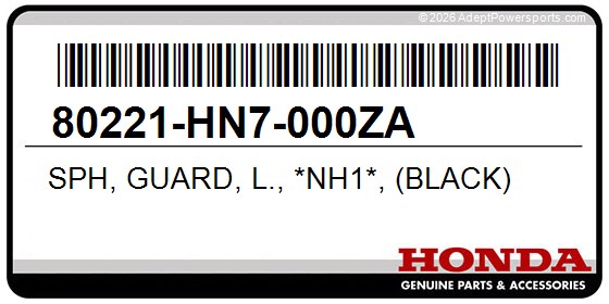 Honda 80221-HN7-000ZA Sph, Guard, L., *Nh1*, (Black)