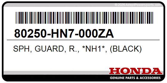 Honda 80250-HN7-000ZA Sph, Guard, R., *Nh1*, (Black)