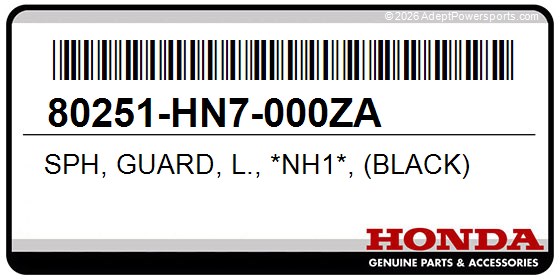 Honda 80251-HN7-000ZA Sph, Guard, L., *Nh1*, (Black)
