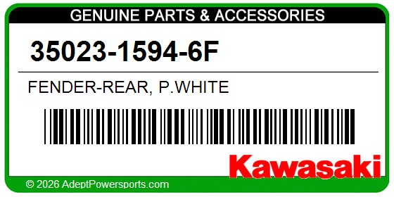 Kawasaki 35023-1594-6F Fender-Rear, P.White