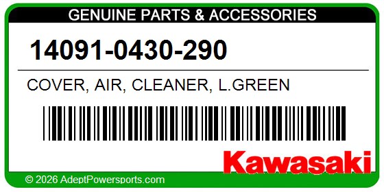 Kawasaki 14091-0430-290 Cover, Air, Cleaner, L.Green