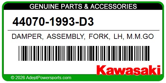Kawasaki 44070-1993-D3 Damper, Assembly, Fork, Lh, M.M.Gold