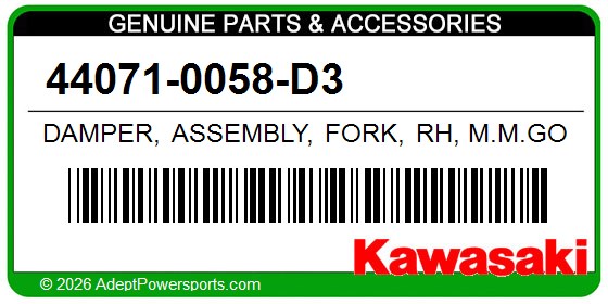 Kawasaki 44071-0058-D3 Damper, Assembly, Fork, Rh, M.M.Gold