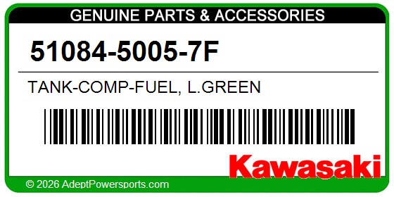Kawasaki 51084-5005-7F Tank-Comp-Fuel, L.Green