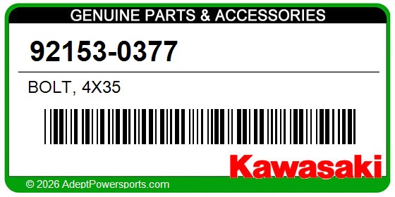 Kawasaki 92153-0377 Bolt, 4X35