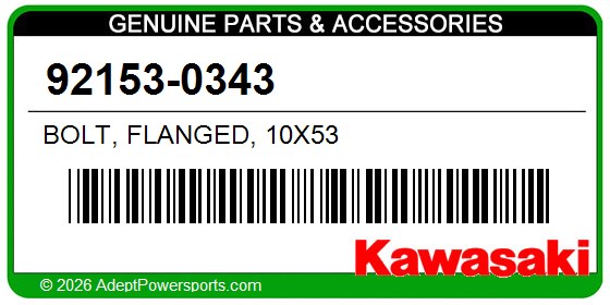 Kawasaki 92153-0343 Bolt, Flanged, 10X53