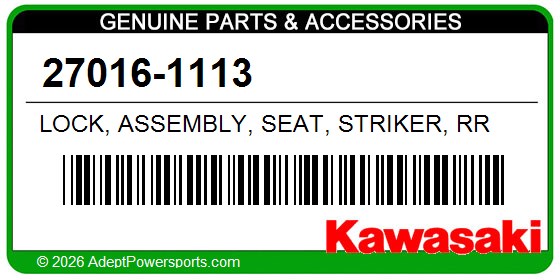 Kawasaki 27016-1113 Lock, Assembly, Seat, Striker, Rr
