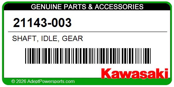 Kawasaki 21143-003 Shaft, Idle, Gear