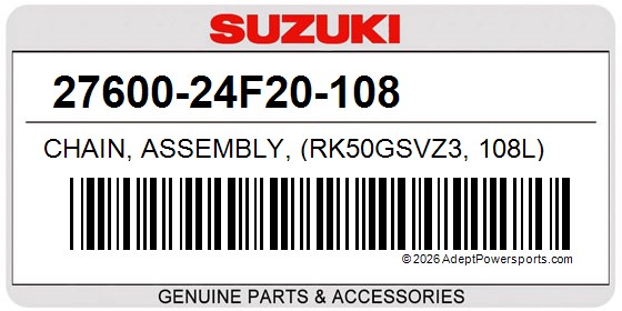 Suzuki 27600-24F20-108 Chain, Assembly, (Rk50gsvz3, 108L)