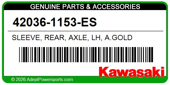 Kawasaki 42036-1153-ES Sleeve, Rear, Axle, Lh, A.Gold