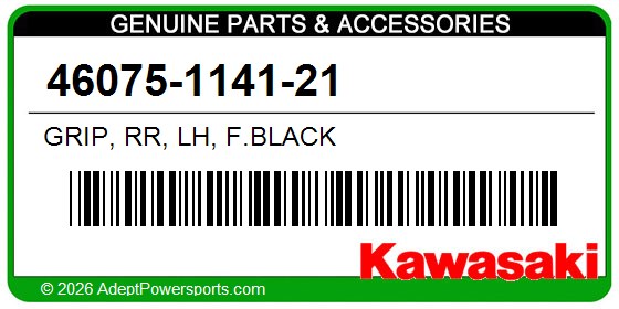 Kawasaki 46075-1141-21 Grip, Rr, Lh, F.Black