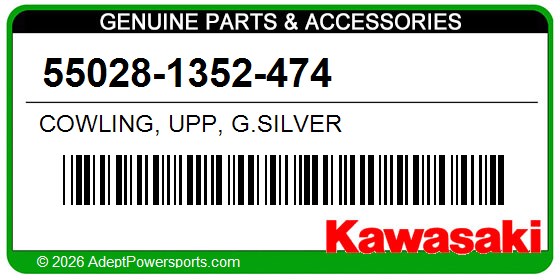Kawasaki 55028-1352-474 Cowling, Upp, G.Silver