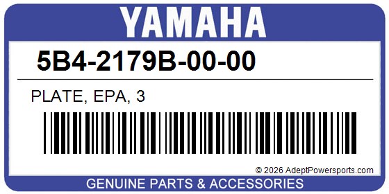 Yamaha 5B4-2179B-00-00 Plate, Epa, 3