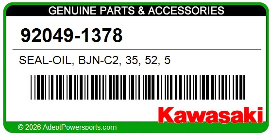 Kawasaki 92049-1378 Seal-Oil, Bjn-C2, 35, 52, 5