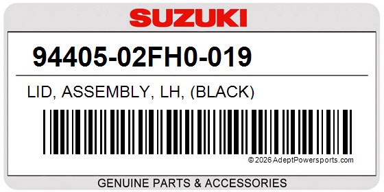 Suzuki 94405-02FH0-019 Lid, Assembly, Lh, (Black)